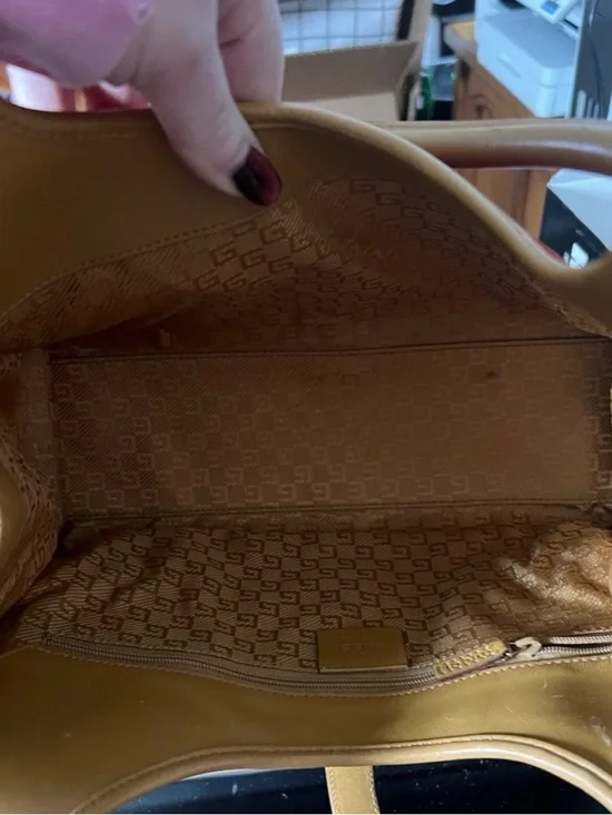 RARE GUCCI Vintage Red Orange Suede Jackie Bag Top-Handle Shoulder Bag - Picture 6 of 16